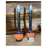 HALLOWEEN PUMPKIN CANDLE LAMPS (2), BATTERY