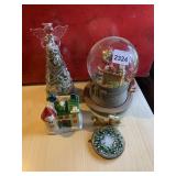 KCARE KIU HUNG MUSICAL SANTA SNOW GLOBE, GLASS