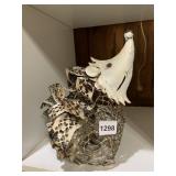 METAL HEDGEHOG FIGURINE, WIRE MESH BODY, PIERCED
