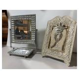 TABLETOP MIRROR W/ CRYSTAL-STYLE BEZEL, ANGEL