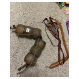 VTG WOODEN LOG FLOATATION DEVICE, LEATHER STRAP