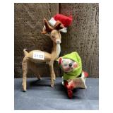 ANNALEE DOLLS REINDEER AND ELF, FELT