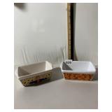 CERAMIC LOAF PANS, SCARECROW AND PUMPKIN