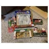 CHRISTMAS DECOR GROUPING, INCLUDES PEZ DISPENSER,