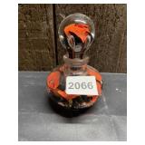 BOB ST. CLAIR ART GLASS PERFUME BOTTLE, ORANGE