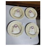 SAKURA SNOWMATES EARTHENWARE PLATES, 10 IN,