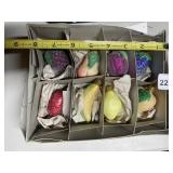 VINTAGE FRUIT ORNAMENTS, GLASS, GLITTER FINISH,