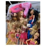 ASSORTED DOLLS, BARBIE, WONDER WOMAN, PLASTIC