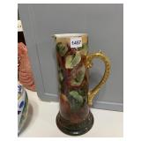 D&C PORCELAIN PITCHER, HAND-PAINTED FLORAL