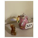 PORCELAIN EGG TRINKET BOX, HUMMINGBIRD AND FLORAL