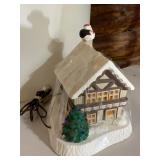 CERAMIC CHRISTMAS VILLAGE HOUSE, ILLUMINATED,