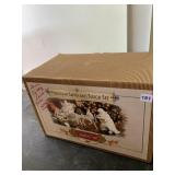 GRANDEUR NOEL PORCELAIN SANTA AND SLEIGH SET,