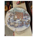 VTG QUILTED FABRIC WALL HANGING, FARM SCENE W/