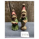 GNOME FIGURINES, RESIN CONSTRUCTION, HAND-PAINTED