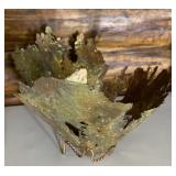 BRUTALIST METAL BOWL, GOLD-TONE TEXTURED FINISH,