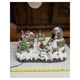 ANIMATED CHRISTMAS VILLAGE SCENE, PLASTIC