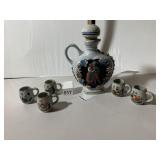 WEST GERMANY CERAMIC DECANTER W/ CORK STOPPER,