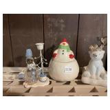 BATH & BODY WORKS SNOWMAN CANDLE HOLDER, HALLMARK