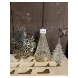 METAL SNOWFLAKE CANDLE HOLDER, GLASS CHRISTMAS