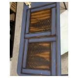 METAL WALL ART PANELS (2), WOOD INLAY, FERN