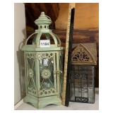 DECORATIVE LANTERNS (2), METAL AND GLASS, MINT