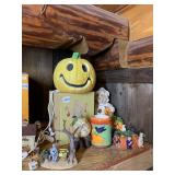 SCHMID HALLOWEEN DECOR, CERAMIC PUMPKIN LIGHT,