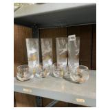 GLASSWARE SET, (4) FROSTED HIGHBALLS W/