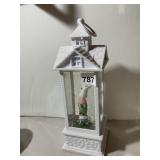 EASTER BUNNY LANTERN, LIGHTED WATER GLOBE, WHITE
