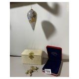ANGEL ORNAMENT, FABRIC BOX, CHERUB FIGURINE,