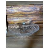 MIKASA CRYSTAL BOWL, CLEAR GLASS, GRID PATTERN,