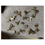 BRASS HUMMINGBIRD AND FLOWER WALL DECOR, METAL