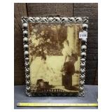 VINTAGE PRINT OF WOMEN BY A FOUNTAIN, ORNATE
