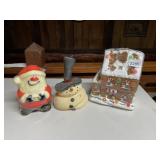 CHRISTMAS CANDLES, SANTA, SNOWMAN, GINGERBREAD