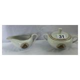 ST. REGIS FINE CHINA CREAMER AND COVERED SUGAR