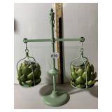 METAL CANDLE HOLDER, BALANCE SCALE FORM, LIGHT