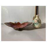 JPW STUDIO POTTERY BOWL, RED AND BROWN GLAZE,