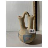 SOUTHWESTERN STYLE DOUBLE SPOUT POTTERY VASE,