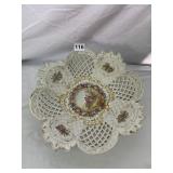 VTG PORCELAIN RETICULATED FOOTED BOWL,