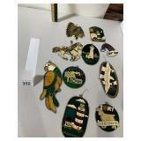 STAINED GLASS HANGING ORNAMENTS, ASSORTED THEMES