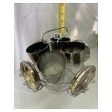 GLASS TUMBLERS (5), METALLIC FADE FINISH, CHROME