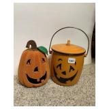 PUMPKIN FIGURINE, VELVET TEXTURE, RHINESTONE