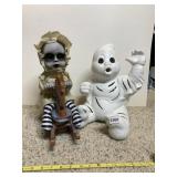 CERAMIC HALLOWEEN FIGURES, CREEPY DOLL ON ROCKING