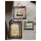 ASSORTED WALL DECOR, INCL PIG THEME WOODEN PLAQUE