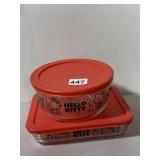 PYREX HELLO KITTY GLASS STORAGE CONTAINERS (2),