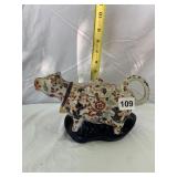VTG CERAMIC COW CREAMER, IMARI STYLE FLORAL