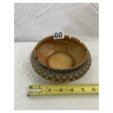 JASBA POTTERY ASHTRAY, BROWN GLAZE, TEXTURED