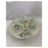 BOUTIQUE PORCELAIN DIVIDED SERVING DISH, GILT