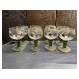 STOLZLE GOBLETS, GLASS, VINE AND GRAPE MOTIF,