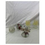 ASSORTED DECORATIVE GLASS VOTIVE HOLDERS, PAINTED