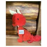 FUN WORLD HUGGLES PLUSH FOX, RED FUR, TAG